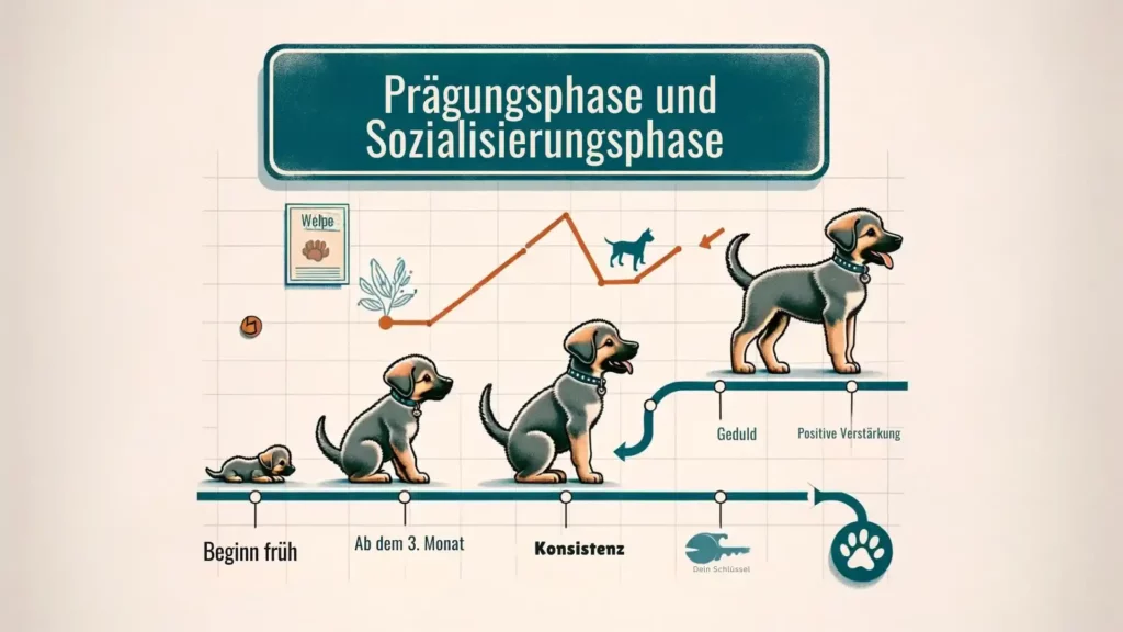 Infografik, Trainingsbeginn Welpe im 3. Monat